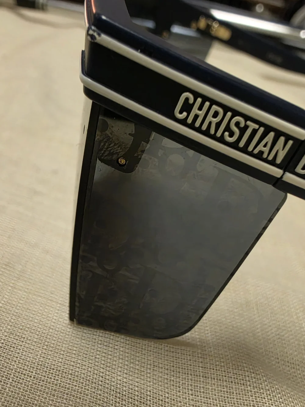Dior Men’s Navy Logo Shield Sunglasses